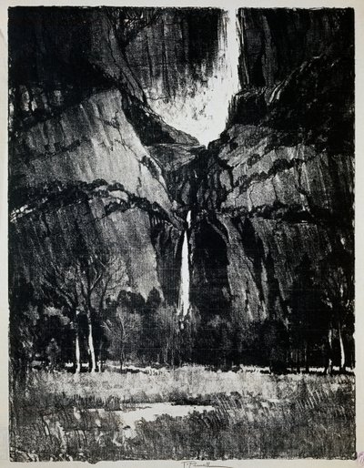 Şelalenin dibinde, Joseph Pennell (1857-1926), gravür by Joseph Pennell