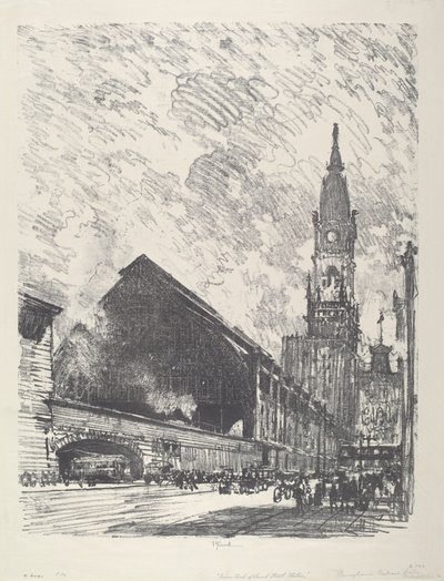 Broad St. İstasyonu, 1912. by Joseph Pennell