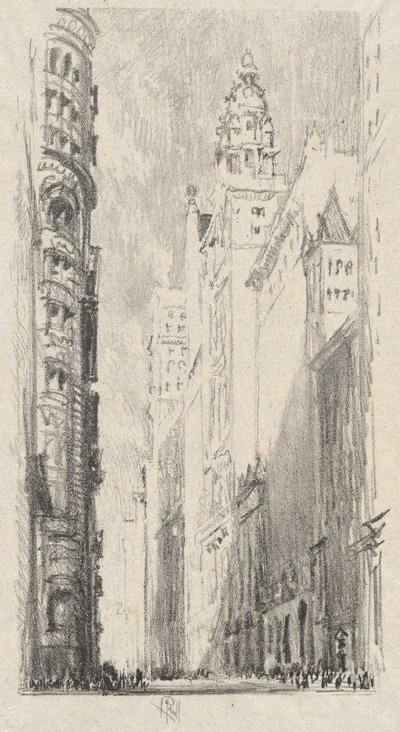 Broadway Kuleleri by Joseph Pennell