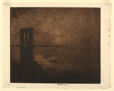 Brooklyn Köprüsü, Gece by Joseph Pennell