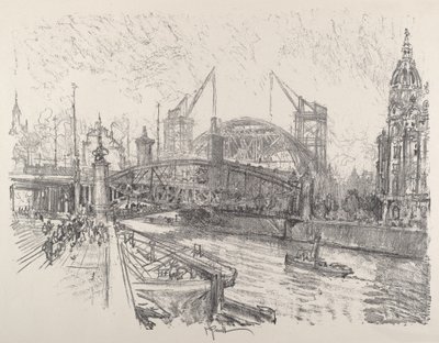 Friedrichstrasse İstasyonunun İnşası by Joseph Pennell