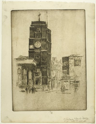 Chelsea Kilisesi Kulesi by Joseph Pennell