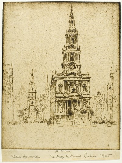 Aziz Mary-le-Strand Kilisesi by Joseph Pennell