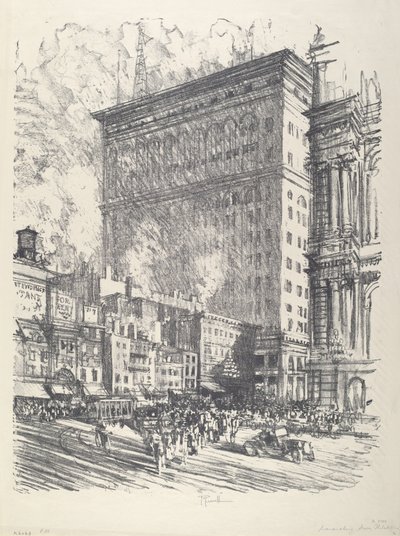 Belediye Meydanı ve Wanamaker Binası by Joseph Pennell