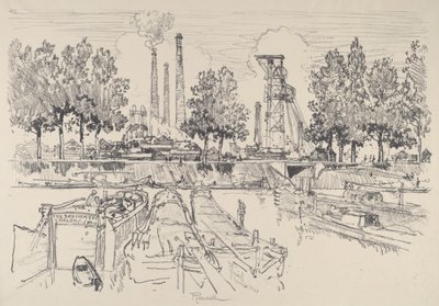 Kömür Madenleri, Monceau, Fransa by Joseph Pennell