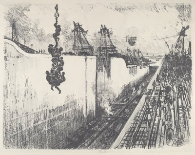 Akşam Yemeği Saati, Gatun Kilidi, 1912. by Joseph Pennell