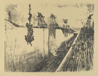 Akşam Yemeği Saati, Gatun Kilidi, 1912 by Joseph Pennell