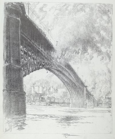Eads Köprüsü, St.Louis by Joseph Pennell