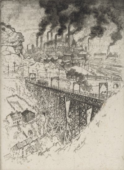 Edgar Thomson İşleri, Bessemer, 1909. by Joseph Pennell