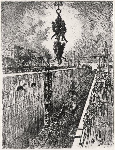 Günün Sonu: Gatun Lock, Joseph Pennell