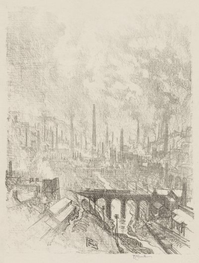 İngiliz Savaş Çalışması: Mühimmat Şehri, No. 1 by Joseph Pennell