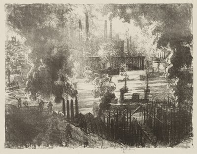 İngiliz Savaş Çalışması: Mühimmat Nehri by Joseph Pennell