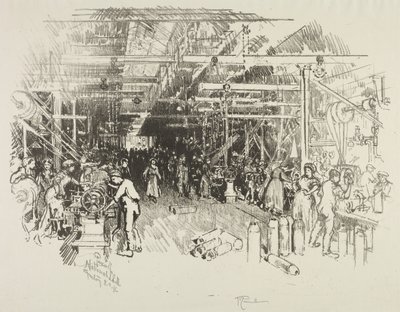 İngiliz Savaş Çalışması: Kabuk Fabrikası by Joseph Pennell