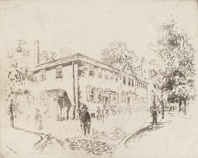 Dördüncü Cadde, Toplantı Evi, Philadelphia, 1920. by Joseph Pennell