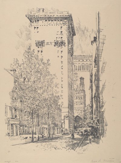 Girard Caddesi, 1912. by Joseph Pennell