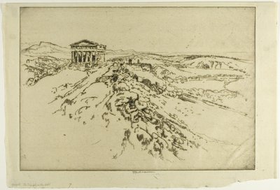 Girgenti, Duvardaki Tapınak by Joseph Pennell