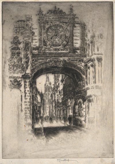 Büyük saat; Rouen by Joseph Pennell