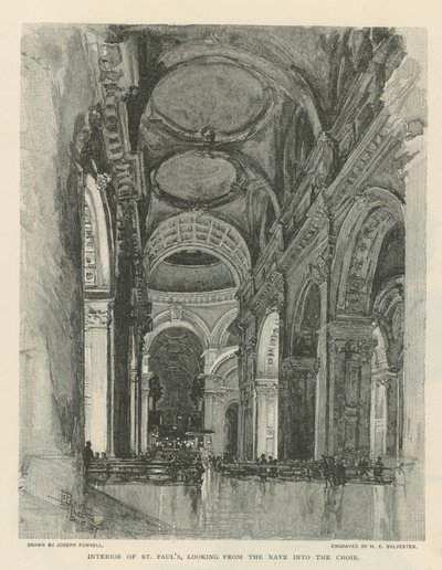 ಸೇಂಟ್ ಪಾಲ್ಸ್ ಕ್ಯಾಥೆಡ್ರಲ್ ಟರ್ಕಿಯ ಒಳಭಾಗ by Joseph Pennell