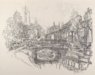 Landwehr Kanalı, Berlin, 1921. by Joseph Pennell