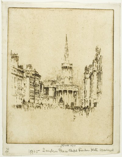 Langham Place Şapeli by Joseph Pennell