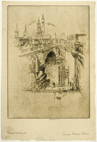Londra Köprüsü Merdivenleri by Joseph Pennell