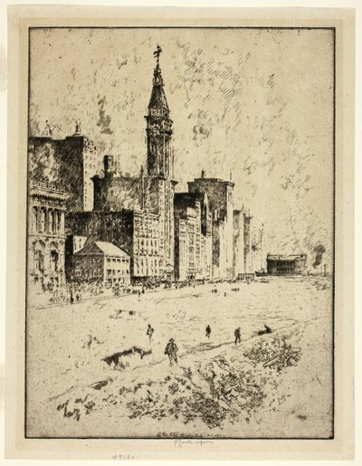 Michigan Bulvarı, Chicago (Kirli Şehir) by Joseph Pennell
