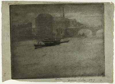 Thames üzerinde sis by Joseph Pennell