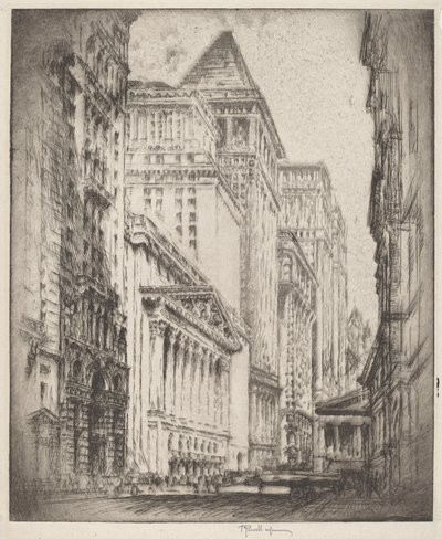 New York Borsası by Joseph Pennell