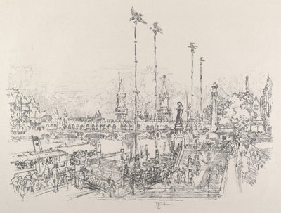 Oberbaum Köprüsü, Berlin, 1921. by Joseph Pennell