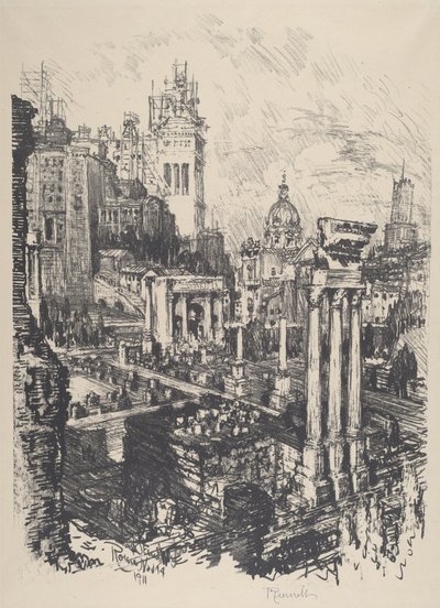 Eski ve Yeni Roma, Victor Emanuel Anıtı, 1911. by Joseph Pennell