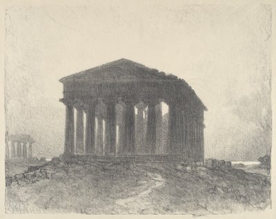 Paestum, Akşam by Joseph Pennell