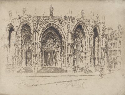 San Maclou Sundurması, Rouen, 1907. by Joseph Pennell