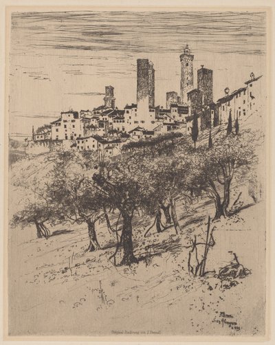 Aziz Gimignano by Joseph Pennell
