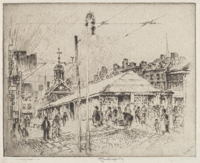 İkinci Sokak Pazarı, Philadelphia by Joseph Pennell