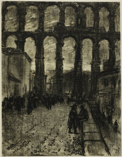 Segovia, Pazardan Gelen Su Kemeri by Joseph Pennell