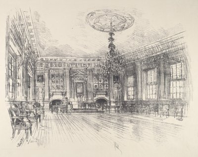 İmzacılar Odası, Bağımsızlık Salonu, 1912. by Joseph Pennell
