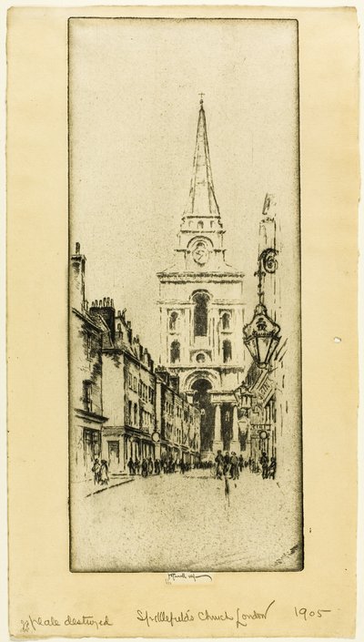 Spitalfield Kilisesi by Joseph Pennell