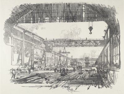 Kabuklar için Çelik Çubuklar, 1916. by Joseph Pennell