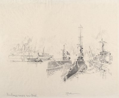 Limandaki Denizaltılar by Joseph Pennell