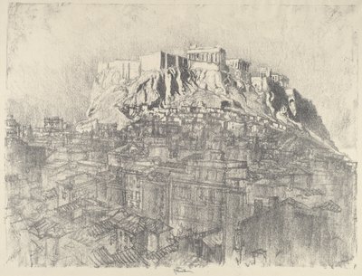 Akropolis üzerinde gün doğumu, 1913. by Joseph Pennell
