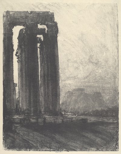 Jüpiter Tapınağı, Akşam, 1913. by Joseph Pennell