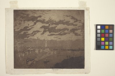 Körfez, New York (aquatint) by Joseph Pennell
