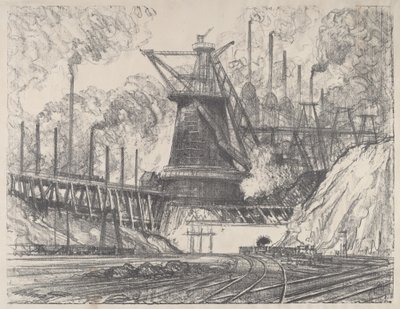 Büyük Değirmen, Gary, Indiana, 1915. by Joseph Pennell