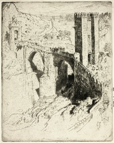 Alcantara Köprüsü, Toledo by Joseph Pennell