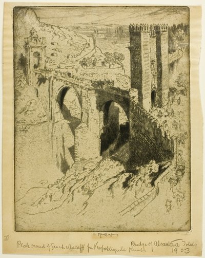 Alcantara Köprüsü, Toledo by Joseph Pennell