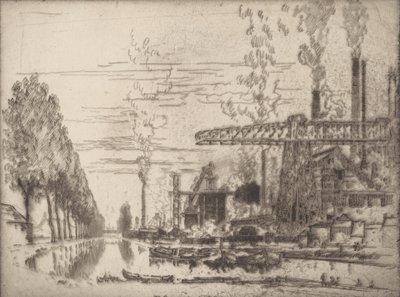 Brüksel Kanalı, Modern Bir Hobbema, 1910. by Joseph Pennell