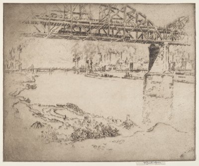 Şehir Köprüsü, St. Louis by Joseph Pennell