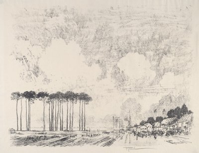 Biniş Kampı, Klasik Koru, 1917. by Joseph Pennell