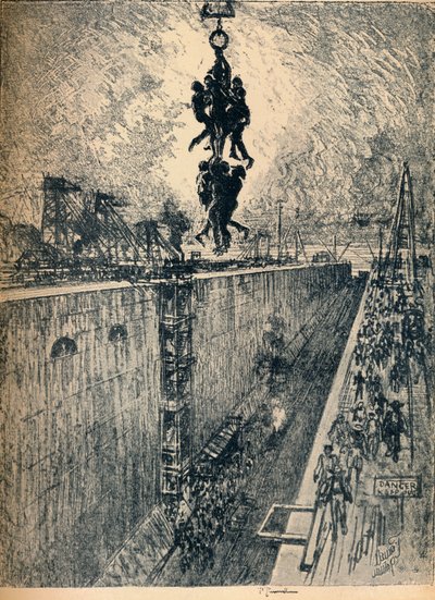 Günün Sonu-Gatun Kilidi, 1912 by Joseph Pennell