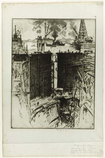 Muhafız Kapısı, Gatun Kilidi, Panama by Joseph Pennell